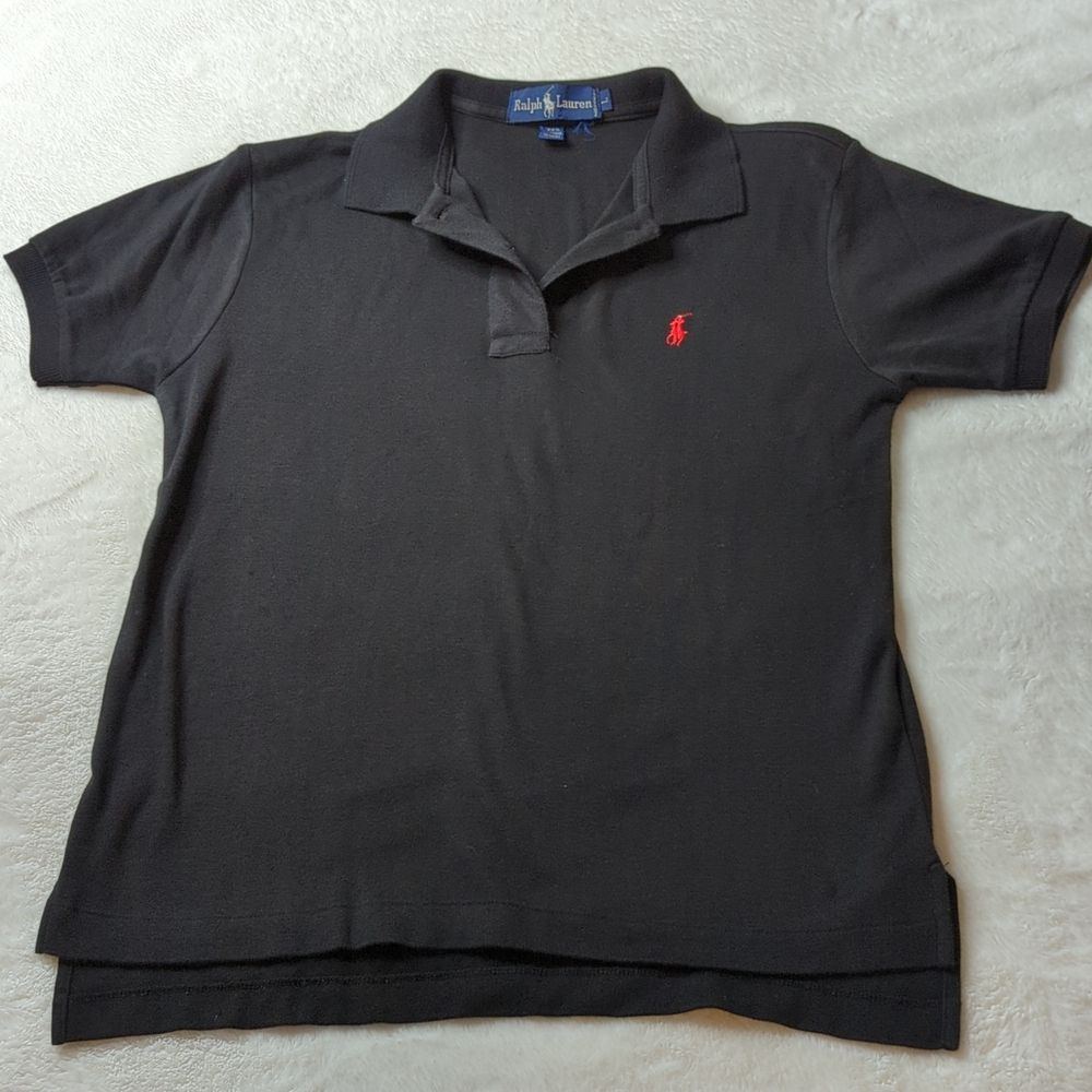 Ralph Lauren short sleeve black shirt 100% cotton vintage